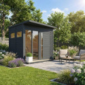 Bertilo Bureaux de jardin Bois massif Gris 7m²
