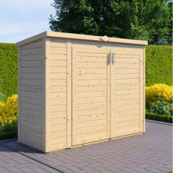 Bertilo Armoire de jardin Bois massif Marron 1.60m²