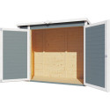 Bertilo Armoire de jardin Bois massif Gris 1.60m²