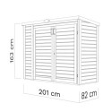 Bertilo Armoire de jardin Bois massif Gris 1.60m²