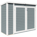 Bertilo Armoire de jardin Bois massif Gris 1.60m²