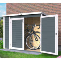 Bertilo Armoire de jardin Bois massif Gris 1.60m²
