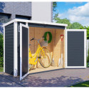 Bertilo Armoire de jardin Bois massif Gris 1.60m²