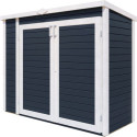 Bertilo Armoire de jardin Bois massif Gris 1.60m²