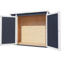 Bertilo Armoire de jardin Bois massif Gris 1.60m²