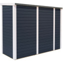 Bertilo Armoire de jardin Bois massif Gris 1.60m²