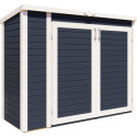 Bertilo Armoire de jardin Bois massif Gris 1.60m²