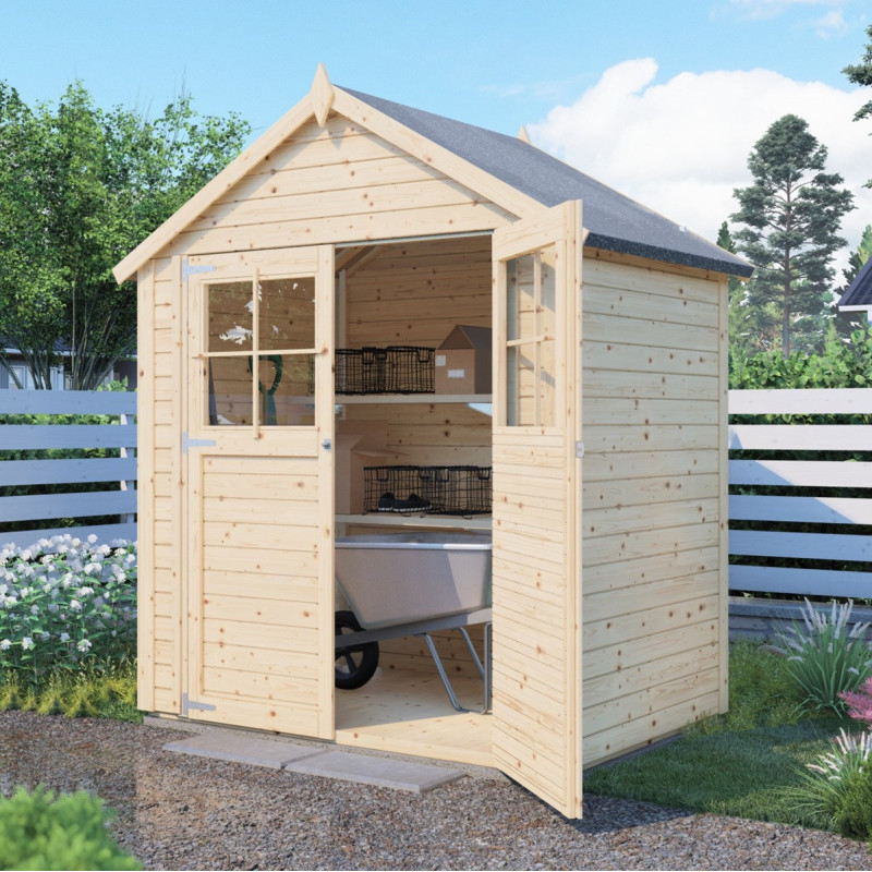 Bertilo Abris de jardin en bois Bois massif Marron 2.20m²