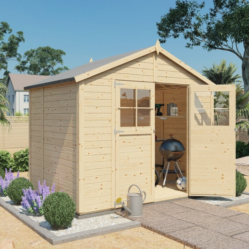 Bertilo Abris de jardin en bois Bois massif Marron 4.3m²