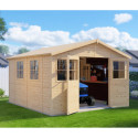 Bertilo Abris de jardin en bois Bois massif Marron 12.1m²