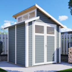 Bertilo Abris de jardin en bois Bois massif Gris 4.2m²