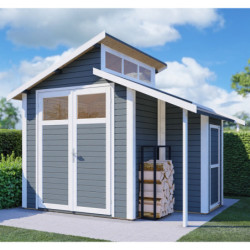 Bertilo Abris de jardin en bois Bois massif Gris 5.8m²