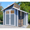 Bertilo Abris de jardin en bois Bois massif Gris 5.8m²