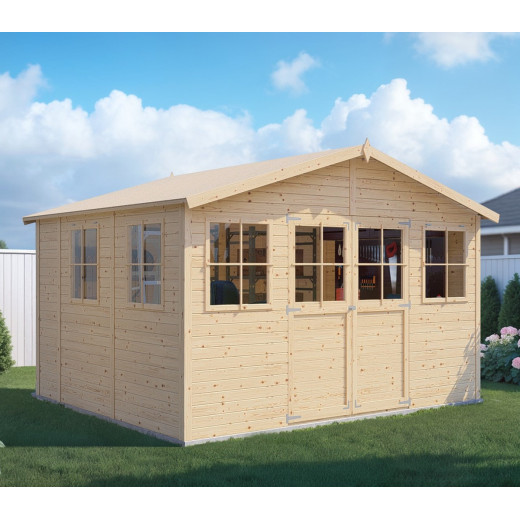 Bertilo Abris de jardin en bois Bois massif Marron 10.3m²