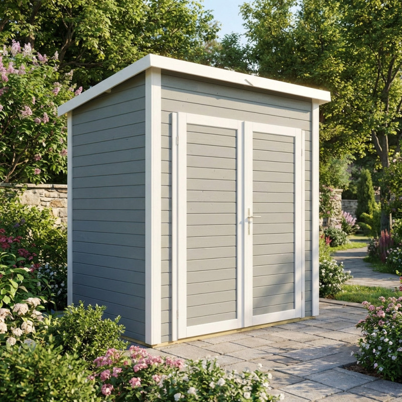 Bertilo Abris de jardin en bois Bois massif Gris 2.20m²