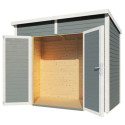 Bertilo Abris de jardin en bois Bois massif Gris 3m²
