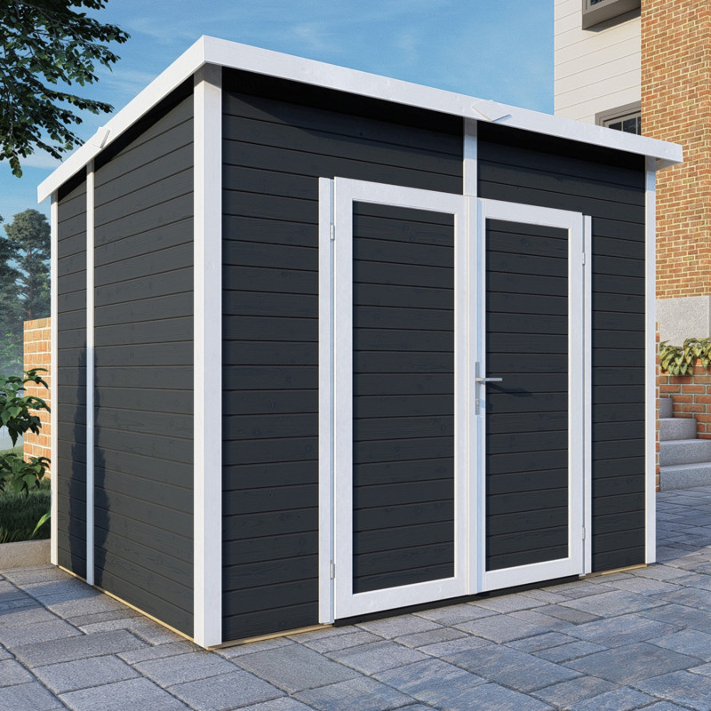 Bertilo Abris de jardin en bois Bois massif Gris 4.3m²