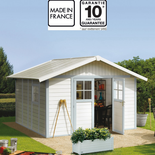 Grosfillex Abri de jardin résine PVC Gris 11.2m²