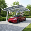 X-Metal Carport Aluminium Blanc 15m²