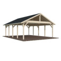 Palmako Carport Bois massif Marron 40.6m²
