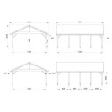 Palmako Carport Bois massif Marron 40.6m²