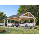 Palmako Carport Bois massif Marron 40.6m²