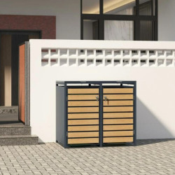 Kover By Trigano Cache-poubelles Gris Métal 1.05m²