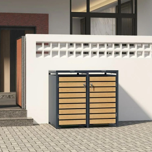 Kover By Trigano Cache-poubelles Gris Métal 1.05m²
