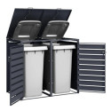 Kover By Trigano Cache-poubelles Gris Métal 1.05m²