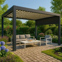 Habrita Rideaux pour pergolas Gris PVC