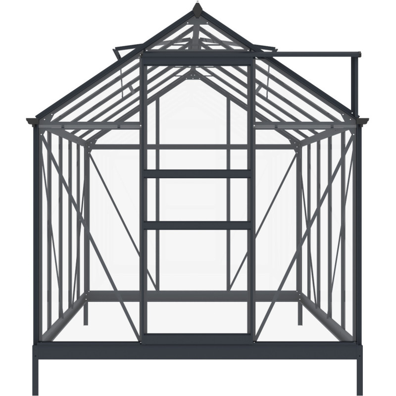 Green Protect Serre de jardin en verre Gris 5.68m²
