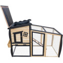 Shelty Pet Clapier Naturel et noir Bois massif 0.91m²