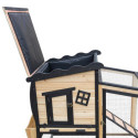 Shelty Pet Clapier Naturel et noir Bois massif 0.91m²