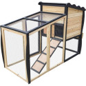 Shelty Pet Clapier Naturel et noir Bois massif 0.91m²