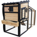 Shelty Pet Clapier Naturel et noir Bois massif 0.91m²