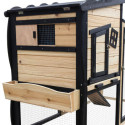 Shelty Pet Clapier Naturel et noir Bois massif 0.91m²