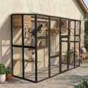 Shelty Pet Clapier Naturel et noir Bois massif