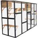 Shelty Pet Clapier Naturel et noir Bois massif