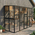 Shelty Pet Clapier Naturel et noir Bois massif