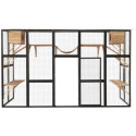 Shelty Pet Clapier Naturel et noir Bois massif