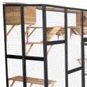 Shelty Pet Clapier Naturel et noir Bois massif