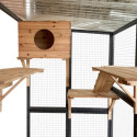 Shelty Pet Clapier Naturel et noir Bois massif