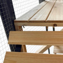 Shelty Pet Clapier Naturel et noir Bois massif