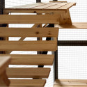 Shelty Pet Clapier Naturel et noir Bois massif