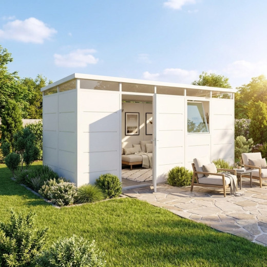 Everbox Abri de jardin résine Blanc PVC (polychlorure de vinyle) + XPS (polystyrène extrudé) 10m²