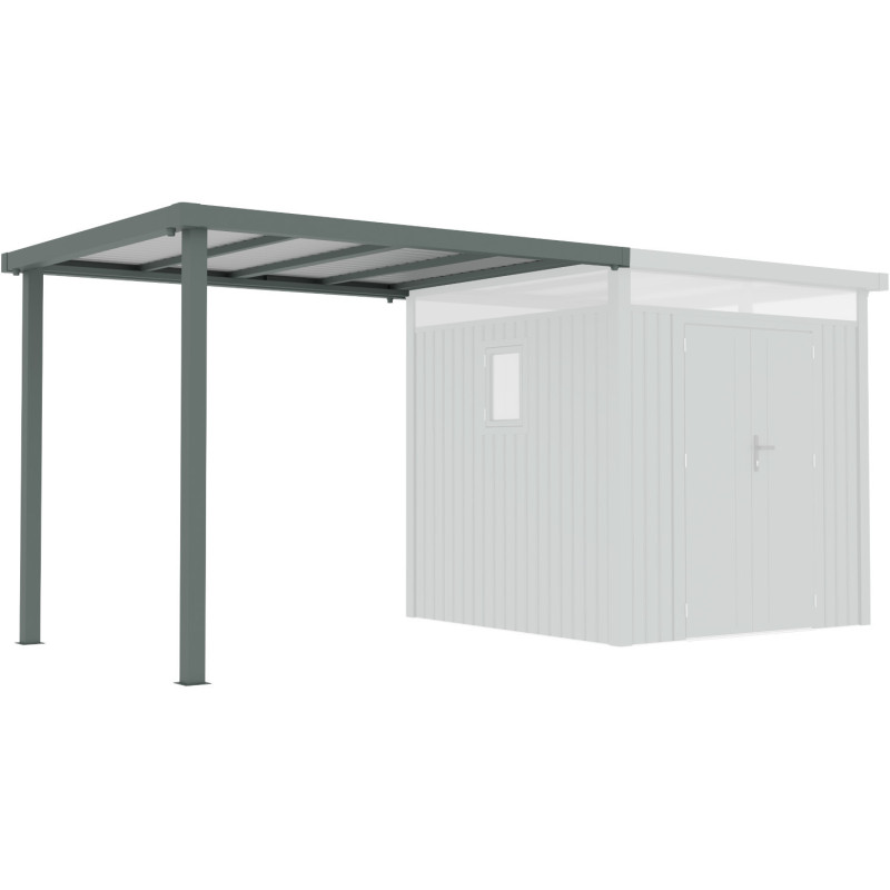 X-Metal Appentis Vert Acier galvanisé 6.3m²
