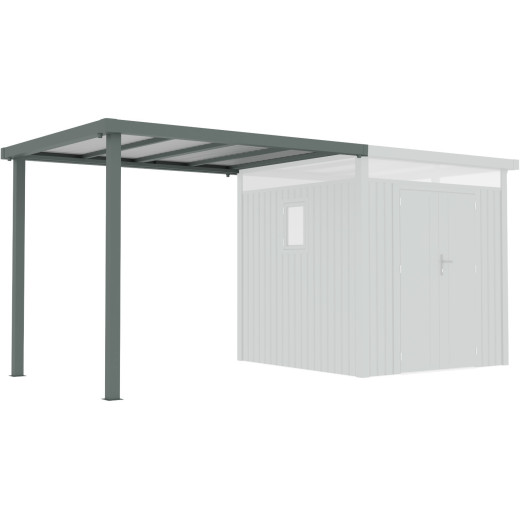 X-Metal Appentis Vert Acier galvanisé 6.3m²