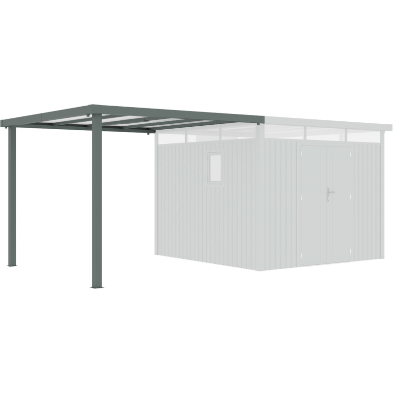 X-Metal Appentis Gris Acier galvanisé 8.1m²