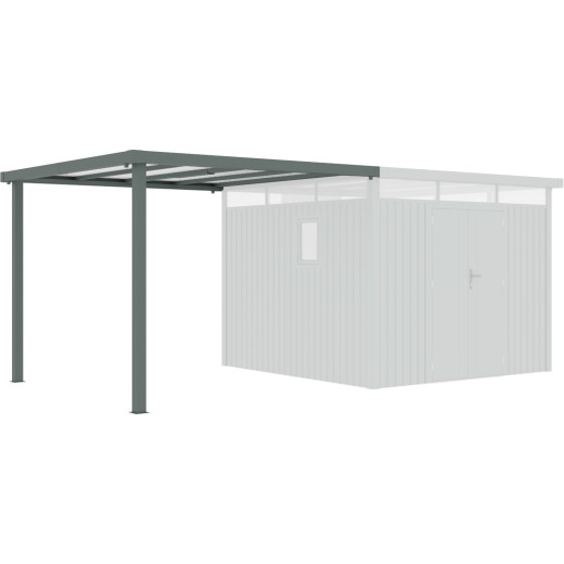 X-Metal Appentis Gris Acier galvanisé 8.1m²