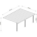 X-Metal Toit de terrasse alu Gris Aluminium 32m²